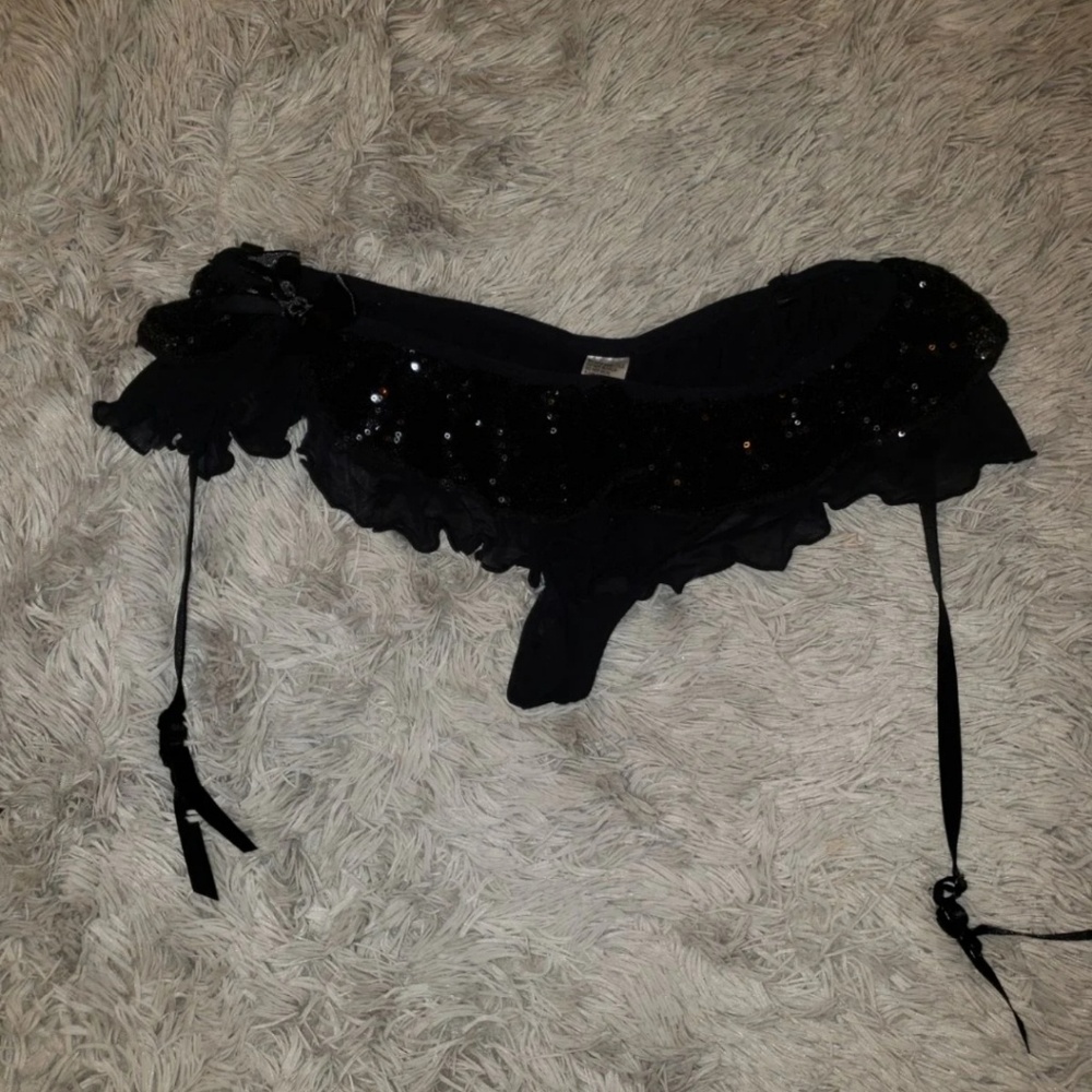 Sequin Garter Belt Thong Piece Sparkles